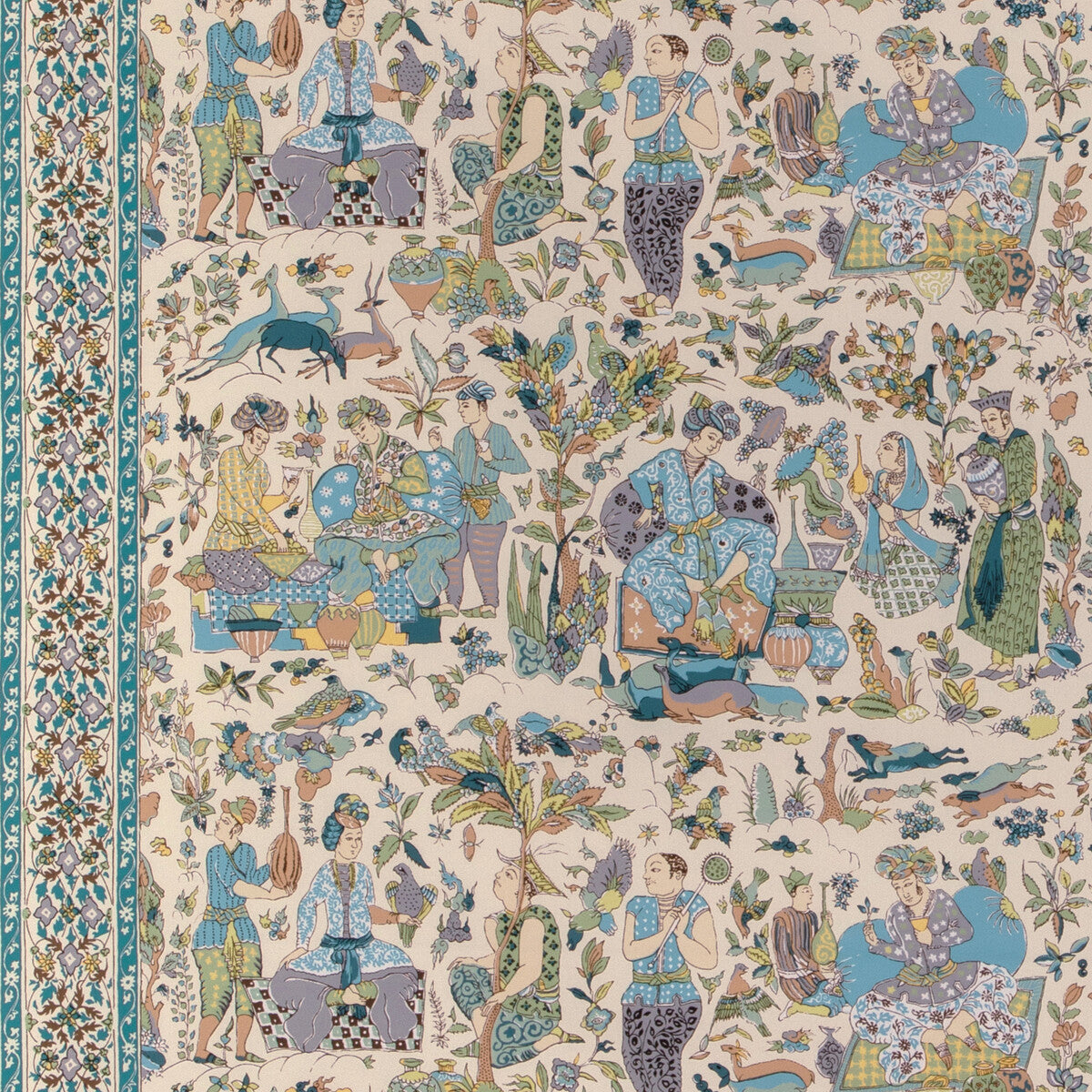80241001530-shalimar-print-aqualeaf-brunschwig-fils - BRUNSCHWIG & FILS Fabric