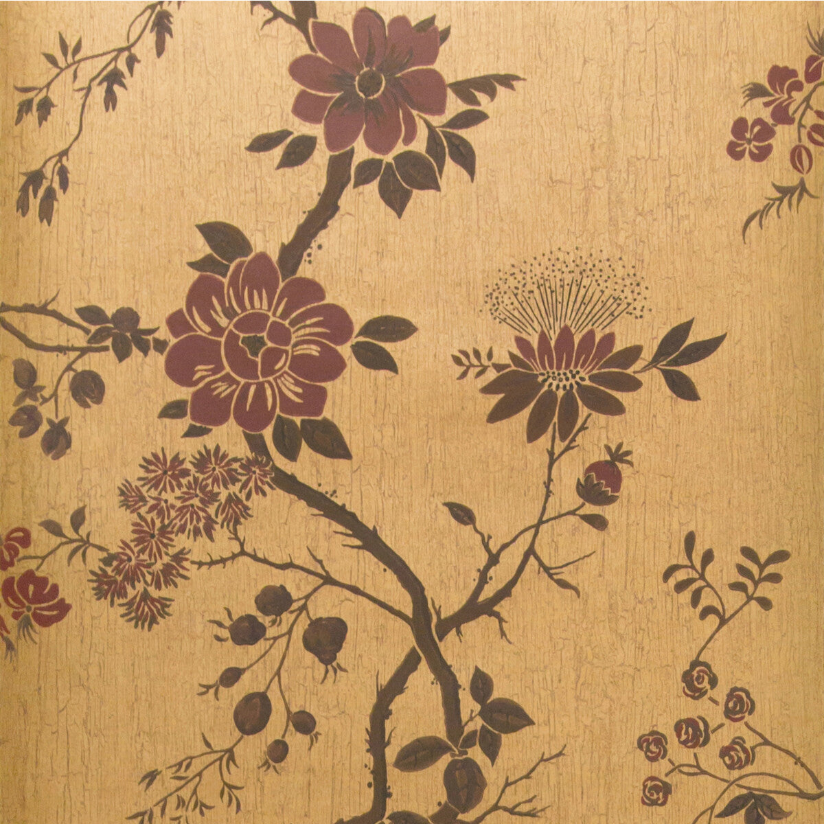 1158027cs0-camellia-crimsonmtl-gold-cole-son - COLE & SON Wallpaper