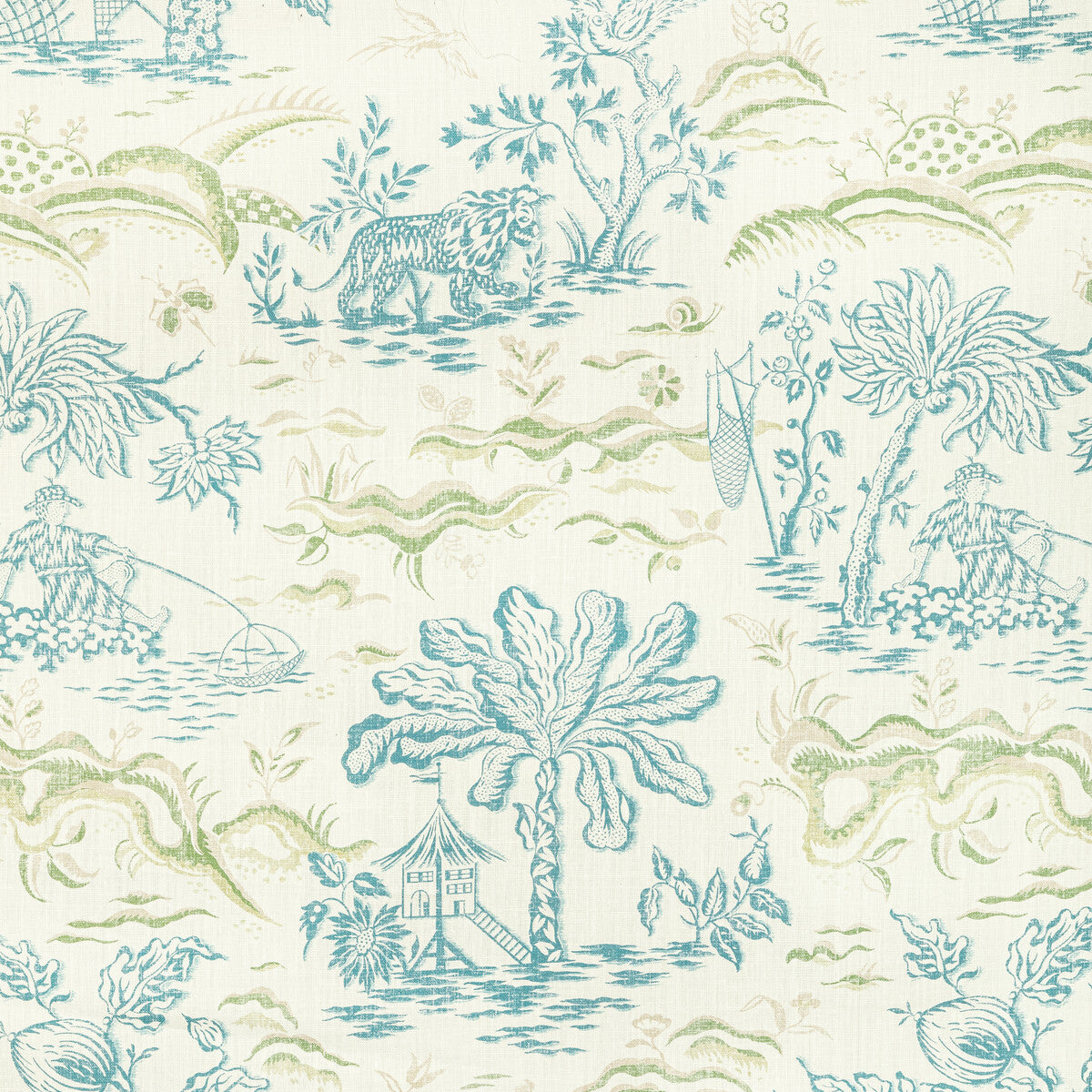 80221013530-valensole-print-tealleaf-brunschwig-fils - BRUNSCHWIG & FILS Fabric
