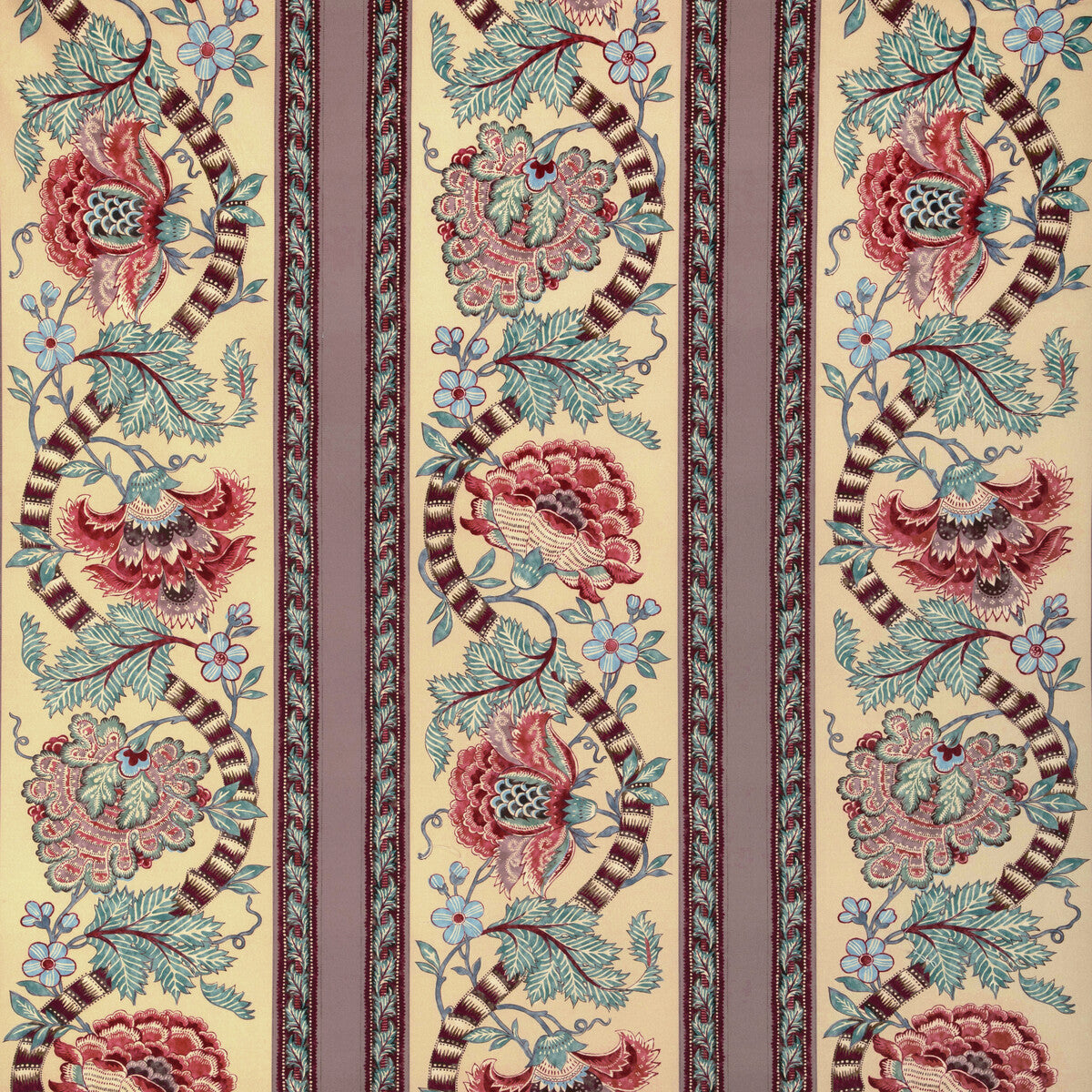 802310616350-lauris-print-beigeteal-brunschwig-fils - BRUNSCHWIG & FILS Fabric