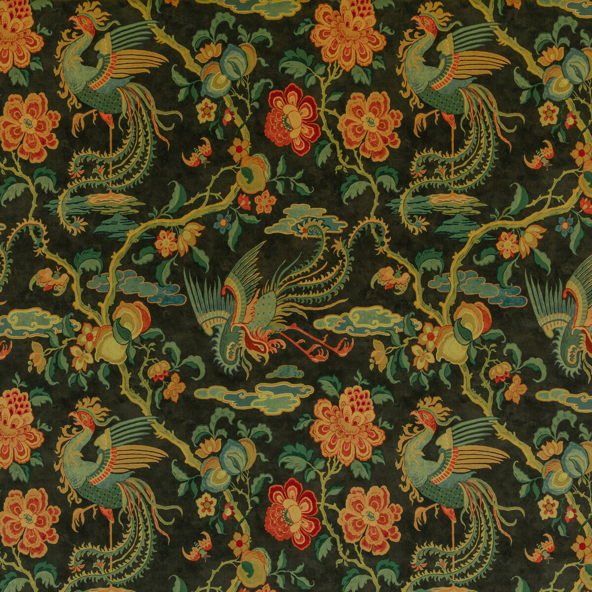 bp1085410-chifu-velvet-charcoalmulti-g-p-j-baker - G P & J BAKER Fabric