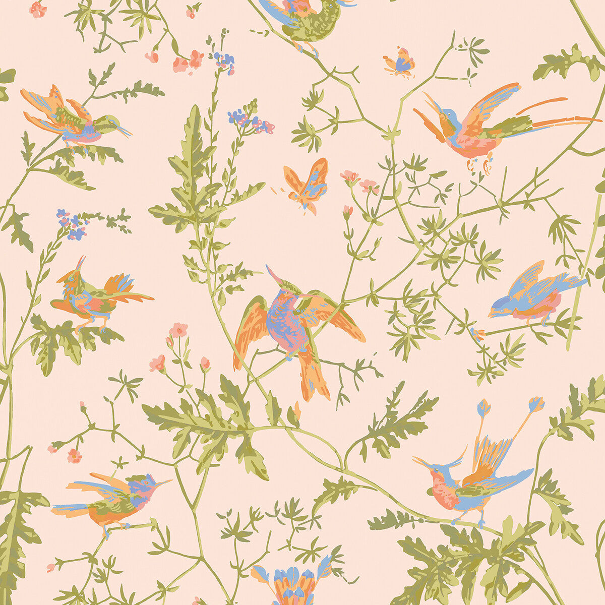 1241002cs0-hummingbirds-blushblue-cole-son - COLE & SON Wallpaper