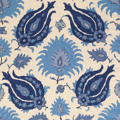 br-7000202780-kashmiri-linen-print-sapphire-blue-brunschwig-fils - BRUNSCHWIG & FILS Fabric