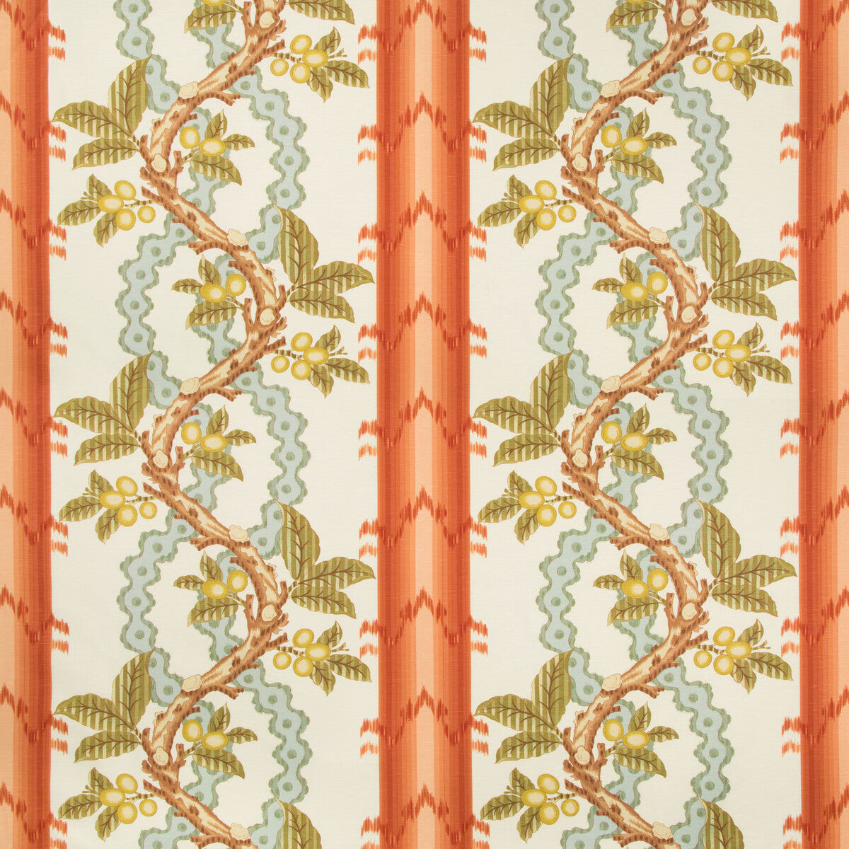 br-795101230-josselin-cotton-and-linen-print-spiceceladon-brunschwig-fils - BRUNSCHWIG & FILS Fabric