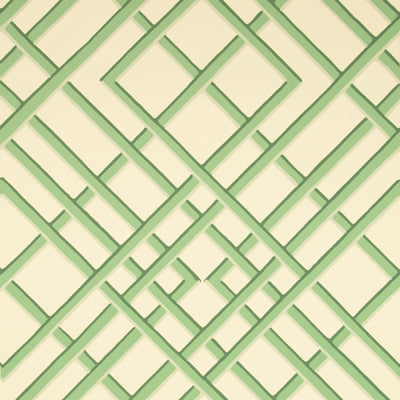 br-60100040-treillage-sidewall-celadon-on-off-white-brunschwig-fils - BRUNSCHWIG & FILS Wallpaper