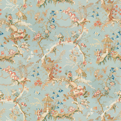 br-793972070-chinese-landscape-cotton-print-sky-blue-brunschwig-fils - BRUNSCHWIG & FILS Fabric