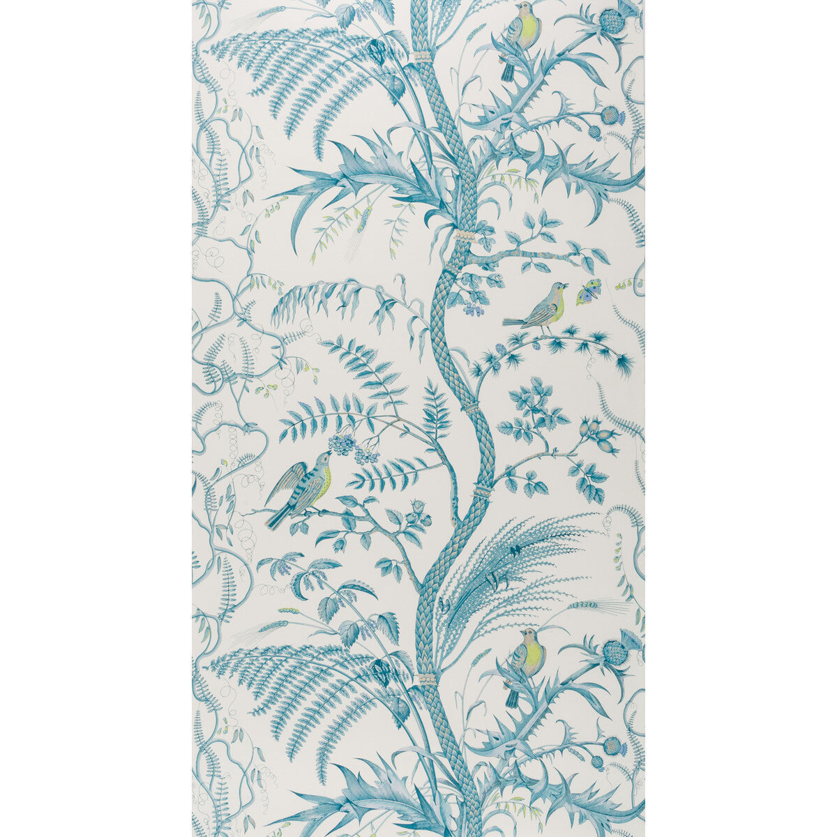 br-695185130-bird-and-thistle-aqua-brunschwig-fils - BRUNSCHWIG & FILS Wallpaper