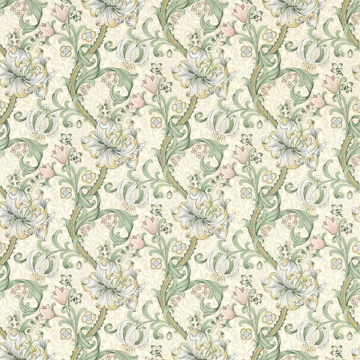 w017401cac0-golden-lily-linen-wp-clarke-and-clarke - CLARKE AND CLARKE Wallpaper