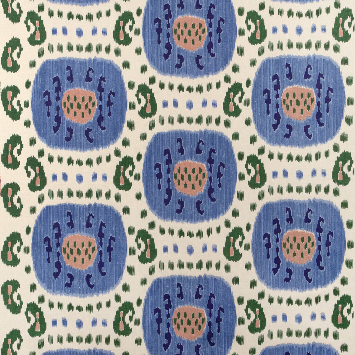 br-711102210-samarkand-cotton-and-linen-print-canton-bluegreen-brunschwig-fils - BRUNSCHWIG & FILS Fabric