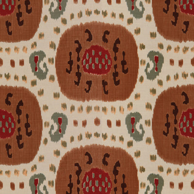 br-71110080-samarkand-cotton-and-linen-print-brown-on-beige-brunschwig-fils - BRUNSCHWIG & FILS Fabric