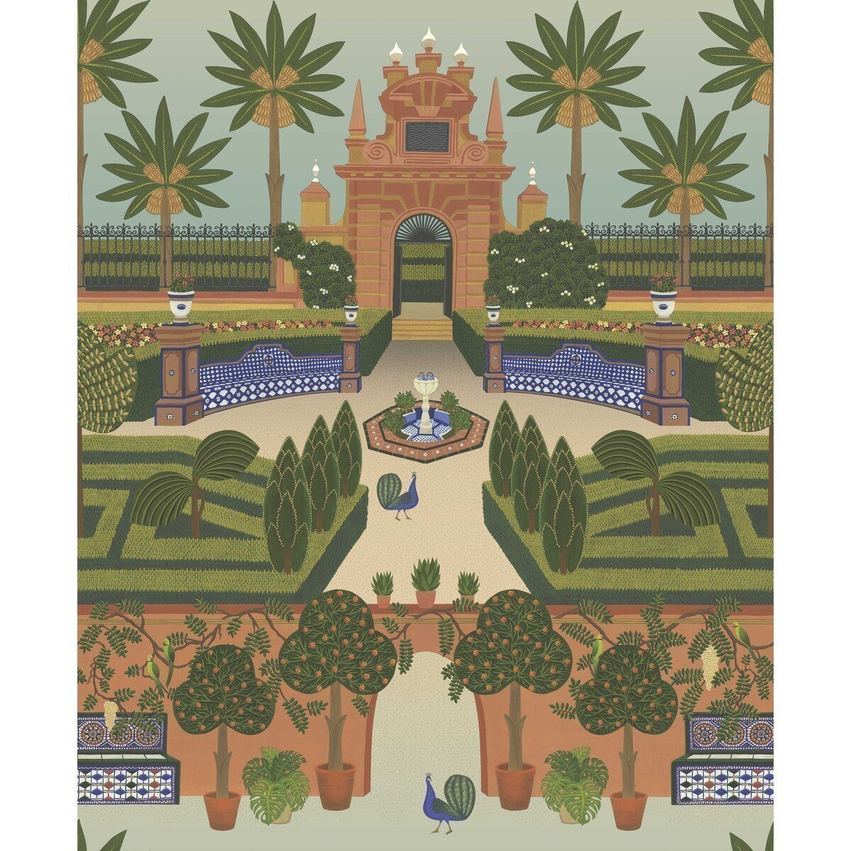 1177020cs0-alcazar-gardens-terracottaspring-grmulti-cole-son - COLE & SON Wallpaper