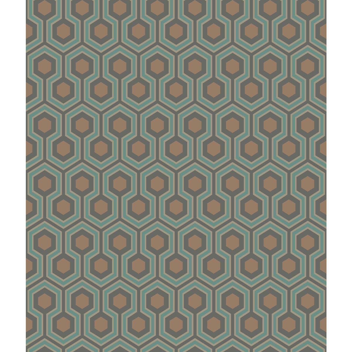 953018cs0-hicks-hexagon-tealgold-cole-son - COLE & SON Wallpaper