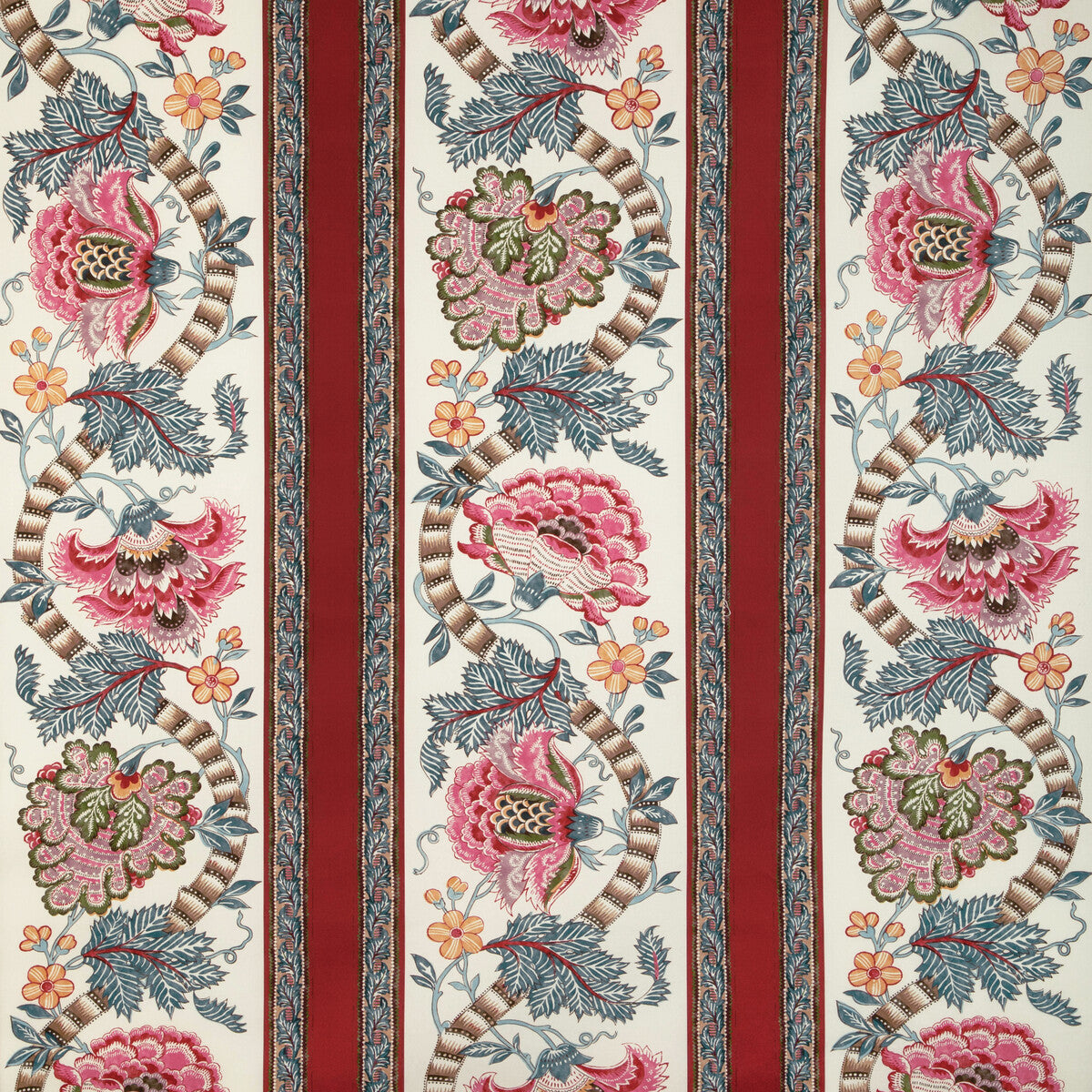 80231061950-lauris-print-redblue-brunschwig-fils - BRUNSCHWIG & FILS Fabric