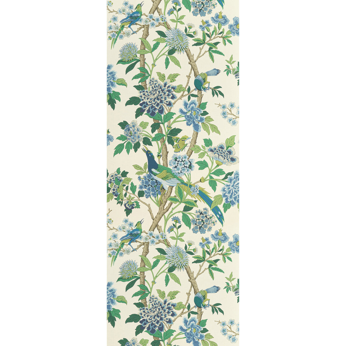 bw4509110-hydrangea-bird-emeraldblue-g-p-j-baker - G P & J BAKER Wallpaper