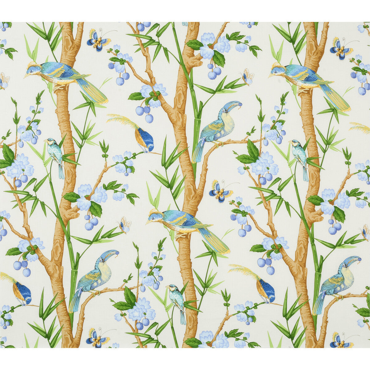 br-716221400-toucans-aquablue-brunschwig-fils - BRUNSCHWIG & FILS Fabric