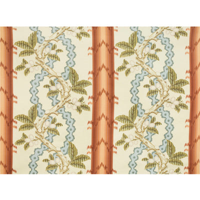 br-795106770-josselin-cotton-and-linen-print-rust-and-blue-brunschwig-fils - BRUNSCHWIG & FILS Fabric