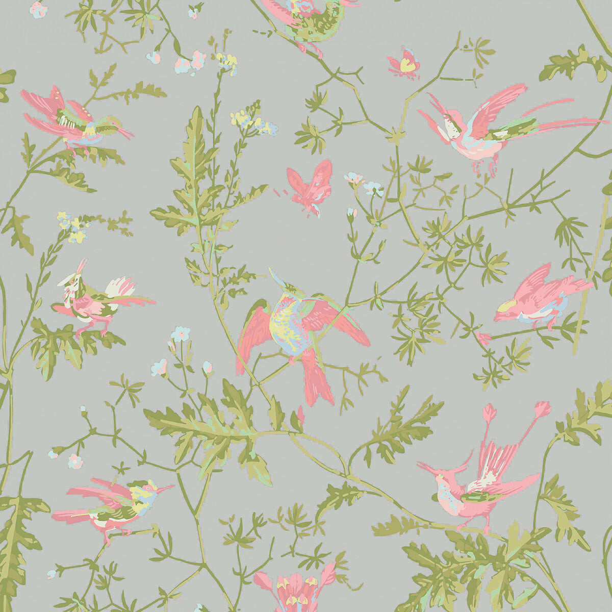 1241003cs0-hummingbirds-greypink-cole-son - COLE & SON Wallpaper