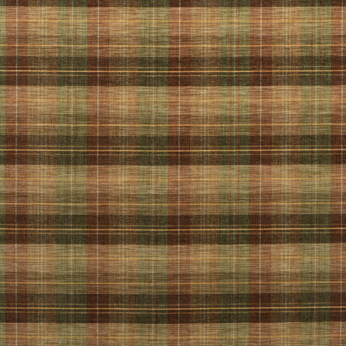 fd598p130-clan-chenille-burnt-orangegreennutmeg-mulberry - Mulberry Fabric