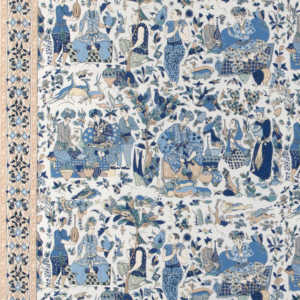 80241005160-shalimar-print-bluesand-brunschwig-fils - BRUNSCHWIG & FILS Fabric