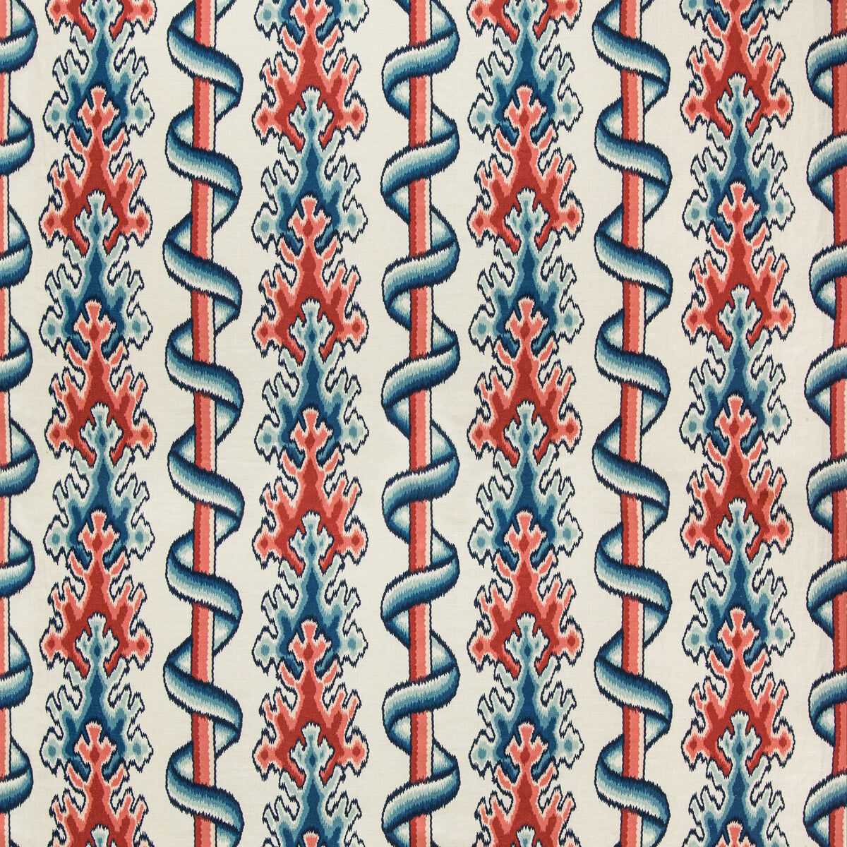 80201025190-montguyon-print-bluered-brunschwig-fils - BRUNSCHWIG & FILS Fabric