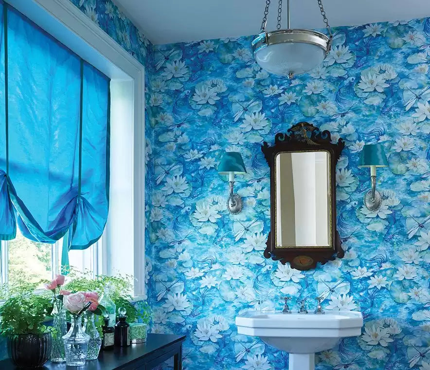 Belvoir Water Lily Jade - Matthew Williamson - W7148-02 Wallcovering