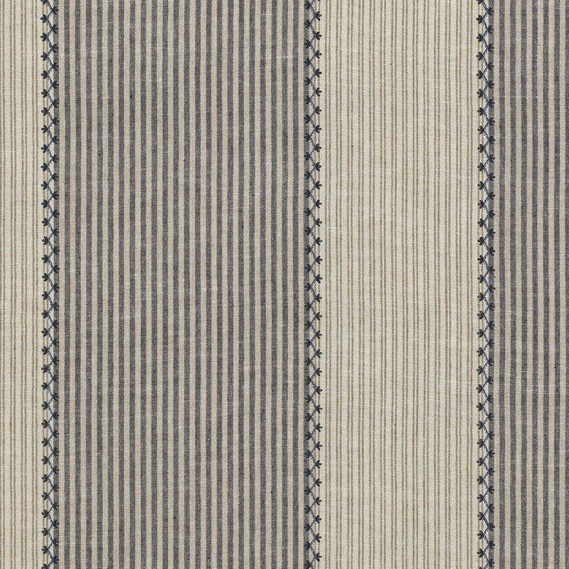 Carleigh Embroidered Ticking -Denim - Ralph Lauren - FRL5192-01 Fabric - Ralph Lauren Fabric Fabric