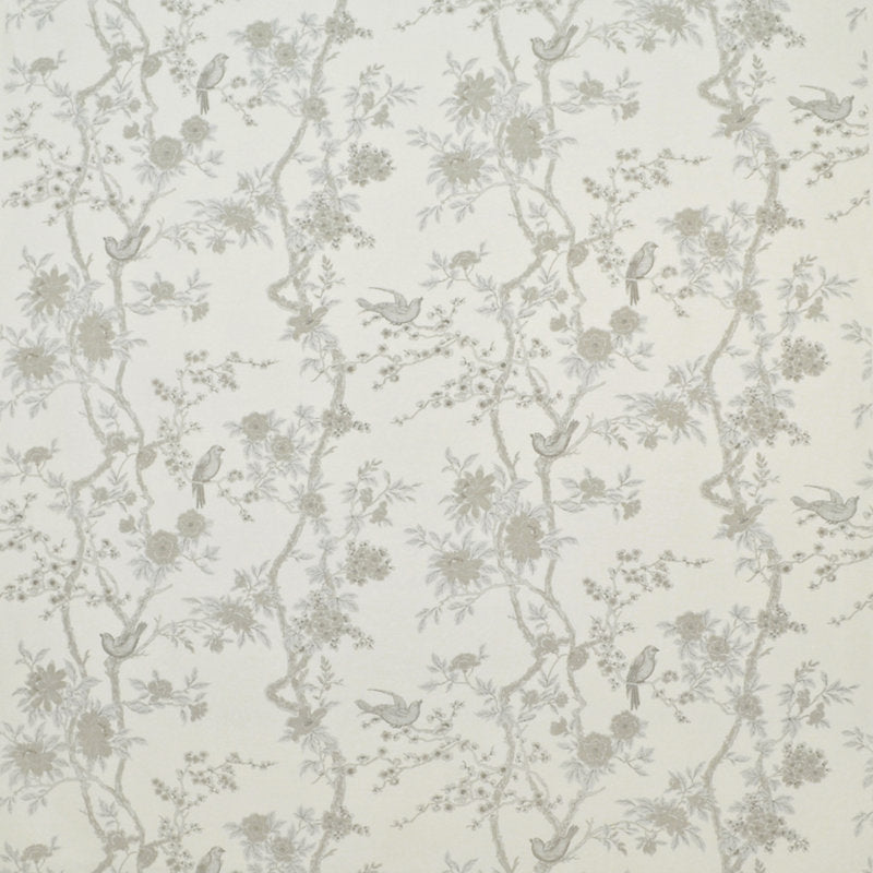 FRL5239-01 Marlowe Floral Silk Silver by Ralph Lauren Fabric - Ralph Lauren Fabric Fabric