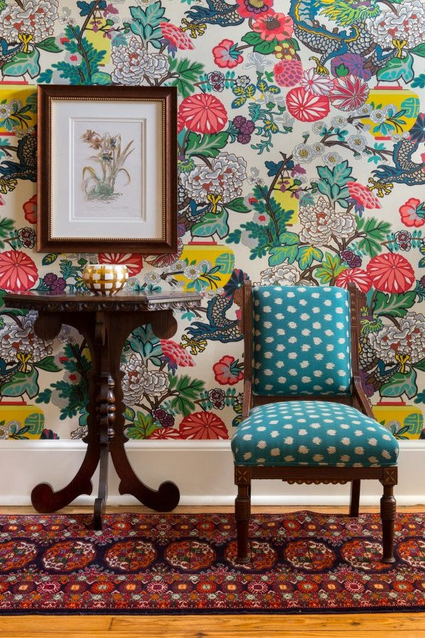 Schumacher Chiang Mai Dragon Wallpaper and Fabric
