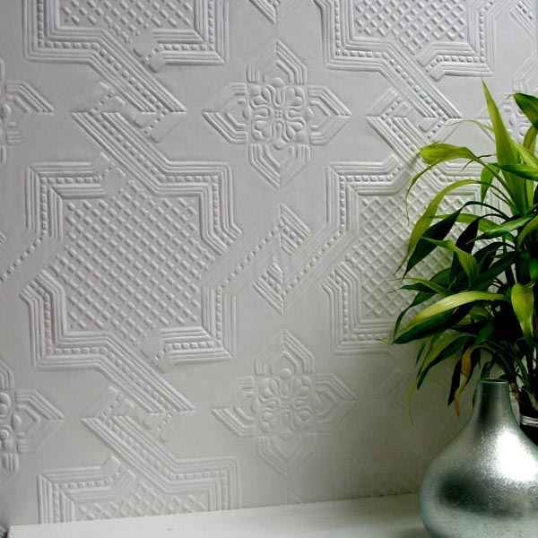 Seymour White Paintable Supaglypta Wallpaper - York Wallcoverings - 437-RD0655