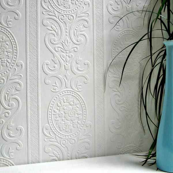 Ada White Paintable Textured Vinyl Wallpaper - York Wallcoverings - 437-RD750
