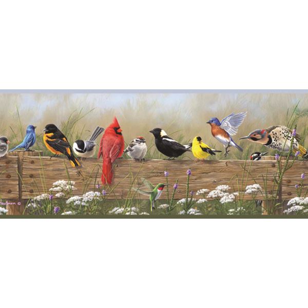 clarence-blue-songbird-menagerie-portrait-wallpaper-york-wallcoverings-pur44671b - York Wallpaper Wallpaper