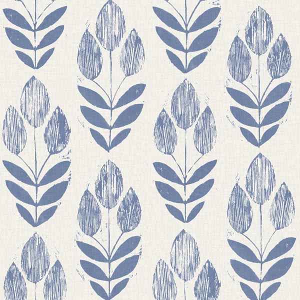 Scandinavian Blue Print Tulip Wallpaper - York Wallcoverings - 2535-20652 - York Wallcoverings Wallpaper