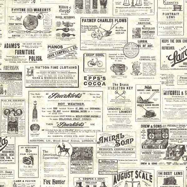 Adamstown Cream Vintage Newspaper Wallpaper - York Wallcoverings - CTR64271 - York Wallcoverings Wallpaper