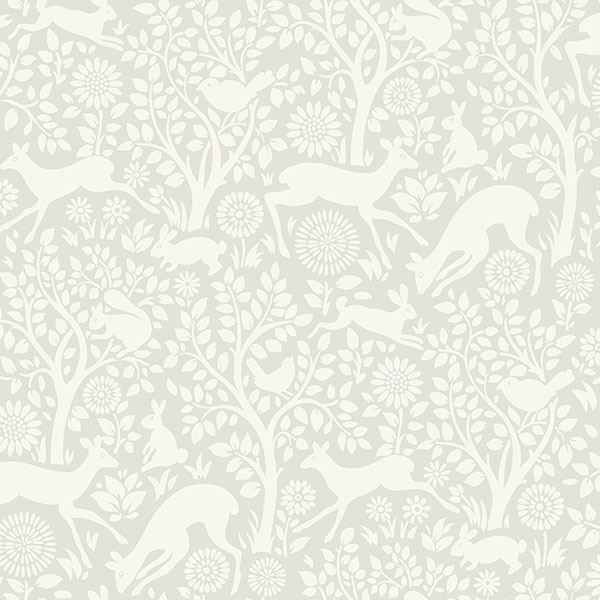 Anahi Light Grey Forest Fauna - York Wallcoverings - HAS01232