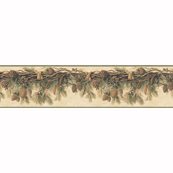 wyola-olive-pinecone-forest-wallpaper-york-wallcoverings-tll01391b - York Wallcoverings Papel pintado