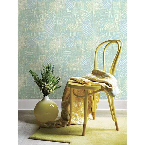 flower-green-patchwork-wallpaper-york-wallcoverings-1014-001861 - York Wallpaper Wallpaper
