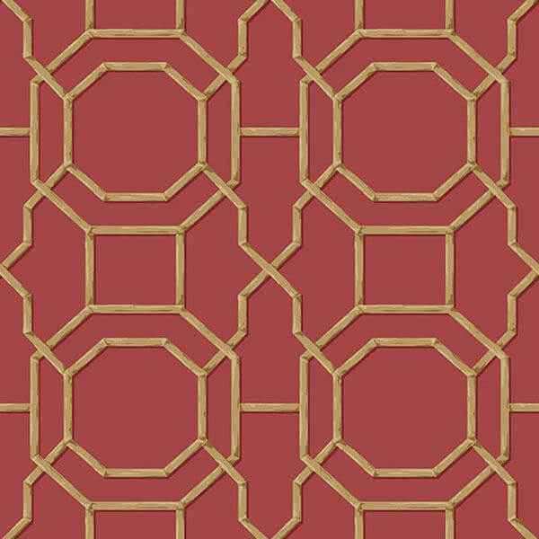 Summer Red Trellis Wallpaper - York Wallcoverings - 2669-21739 - York Wallcoverings Wallpaper