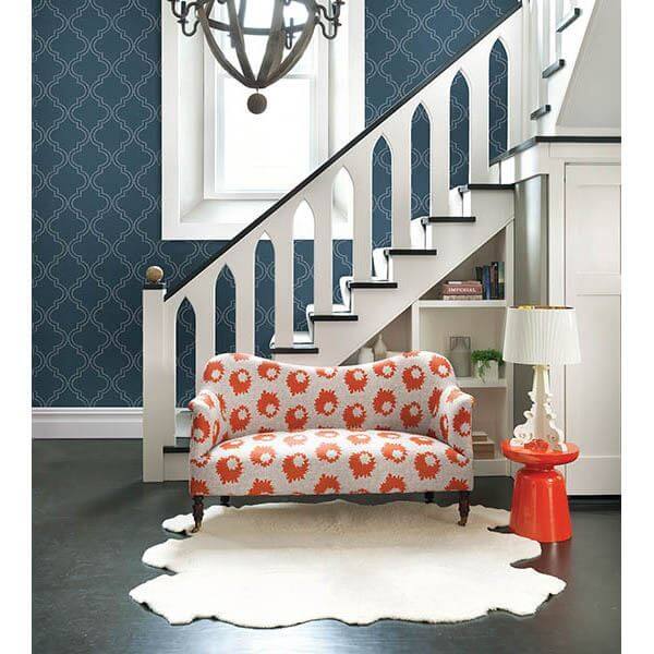 tetra-blue-quatrefoil-wallpaper-york-wallcoverings-2625-21803 - York Wallpaper Wallpaper