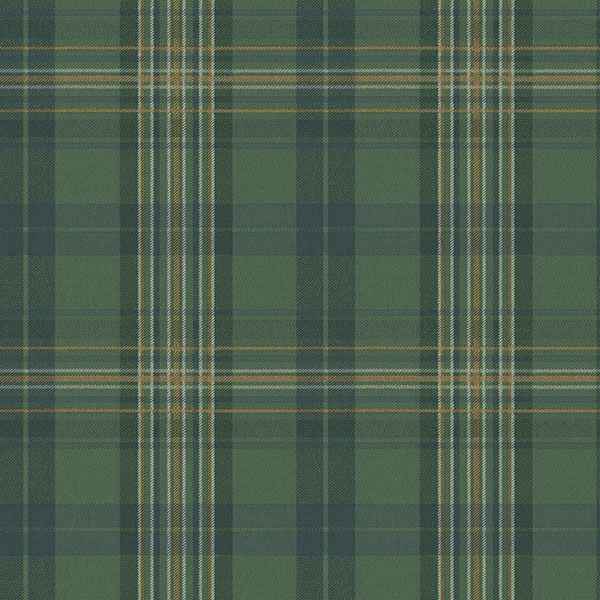 Austin Green Plaid Wallpaper - York Wallcoverings - MAN330212 - York Wallcoverings Wallpaper