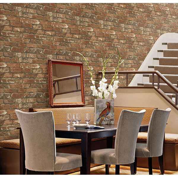 Oxford Rust Brick Texture Wallpaper - York Wallcoverings - MAN20097 - York Wallcoverings Wallpaper