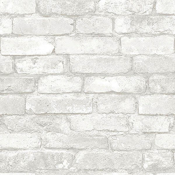 grey-and-white-brick-peel-and-stick-wallpaper-york-wallcoverings-nu3010 - York Wallcoverings Wallpaper