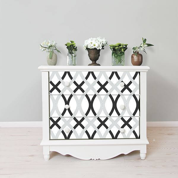 black-and-silver-lattice-peel-and-stick-wallpaper-york-wallcoverings-nu1658 - York Wallcoverings Wallpaper