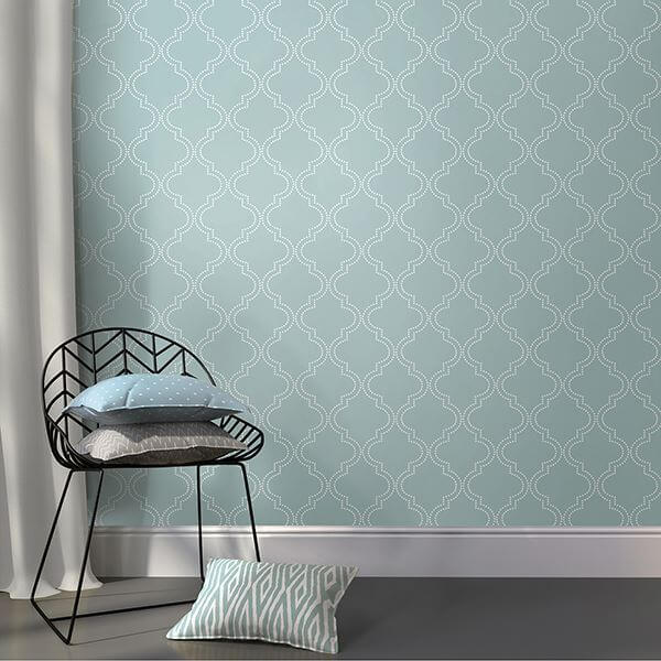 slate-blue-quatrefoil-peel-and-stick-wallpaper-york-wallcoverings-nu1826 - York Wallcoverings Wallpaper