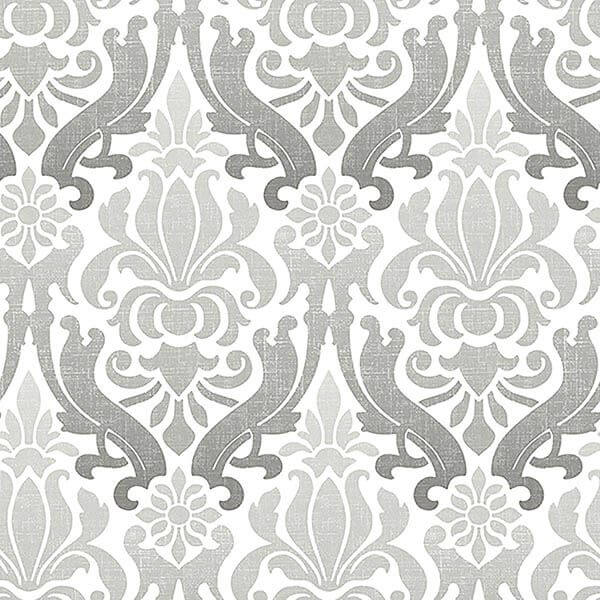grey-nouveau-damask-peel-and-stick-wallpaper-york-wallcoverings-nu1827 - York Wallcoverings Wallpaper