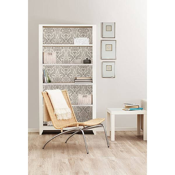 grey-nouveau-damask-peel-and-stick-wallpaper-york-wallcoverings-nu1827 - York Wallcoverings Wallpaper
