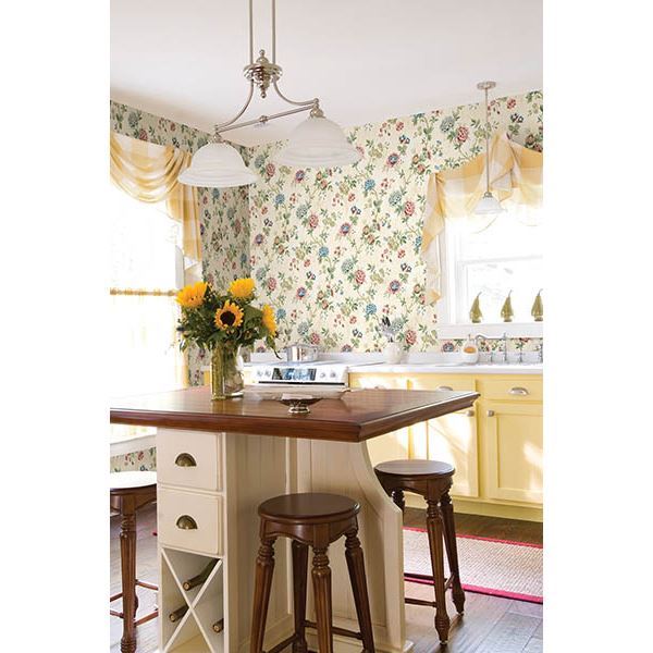 chrysanthemum-ruby-jacobean-york-wallcoverings-ccb02211 - York Wallcoverings Wallpaper