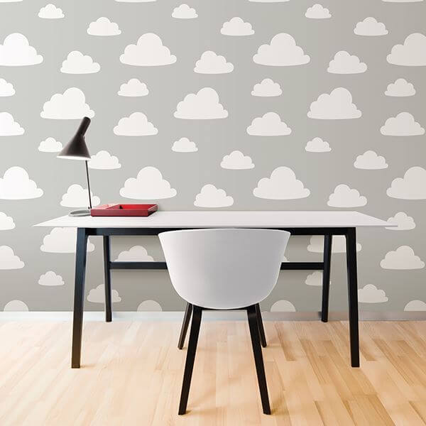 clouds-grey-peel-and-stick-wallpaper-york-wallcoverings-nu1931 - York Wallcoverings Wallpaper