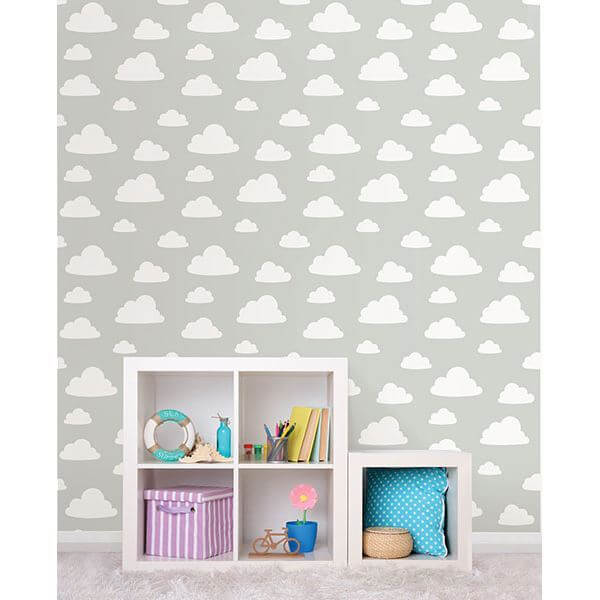 clouds-grey-peel-and-stick-wallpaper-york-wallcoverings-nu1931 - York Wallcoverings Wallpaper