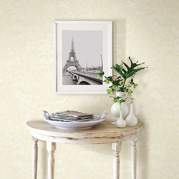 grazia-beige-floral-silhouette-york-wallcoverings-wv2747 - York Wallcoverings Wallpaper