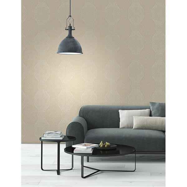 Cadence Gold Scroll Wallpaper - York Wallcoverings - 2683-23020 - York Wallcoverings Wallpaper
